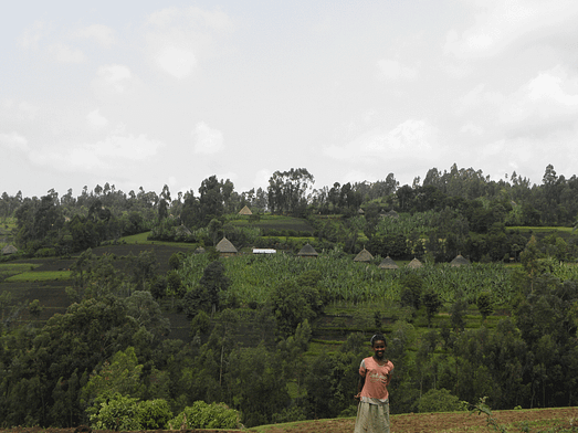 unausweichlich-Äthiopien-Landwirtschafts-Landschaften-Terrassen